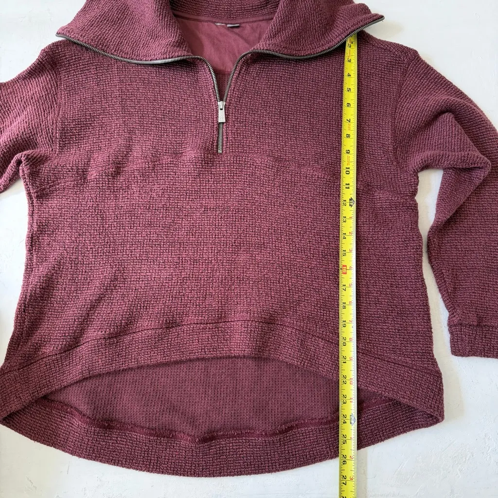 Sweaty Betty Restful Boucle Half Zip Sweatshirt Pullover Top Burgundy Size 8 - Image 10