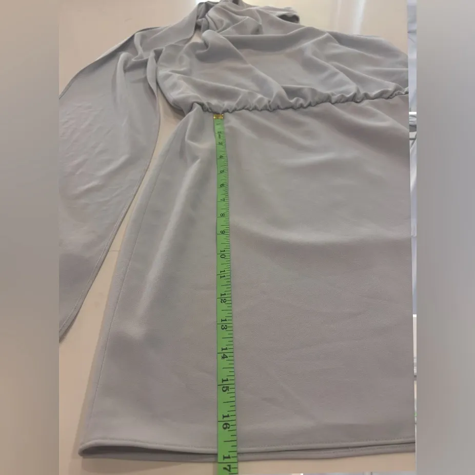 Halston Heritage One-Shoulder Dress in Light Gray size 4 - Image 9