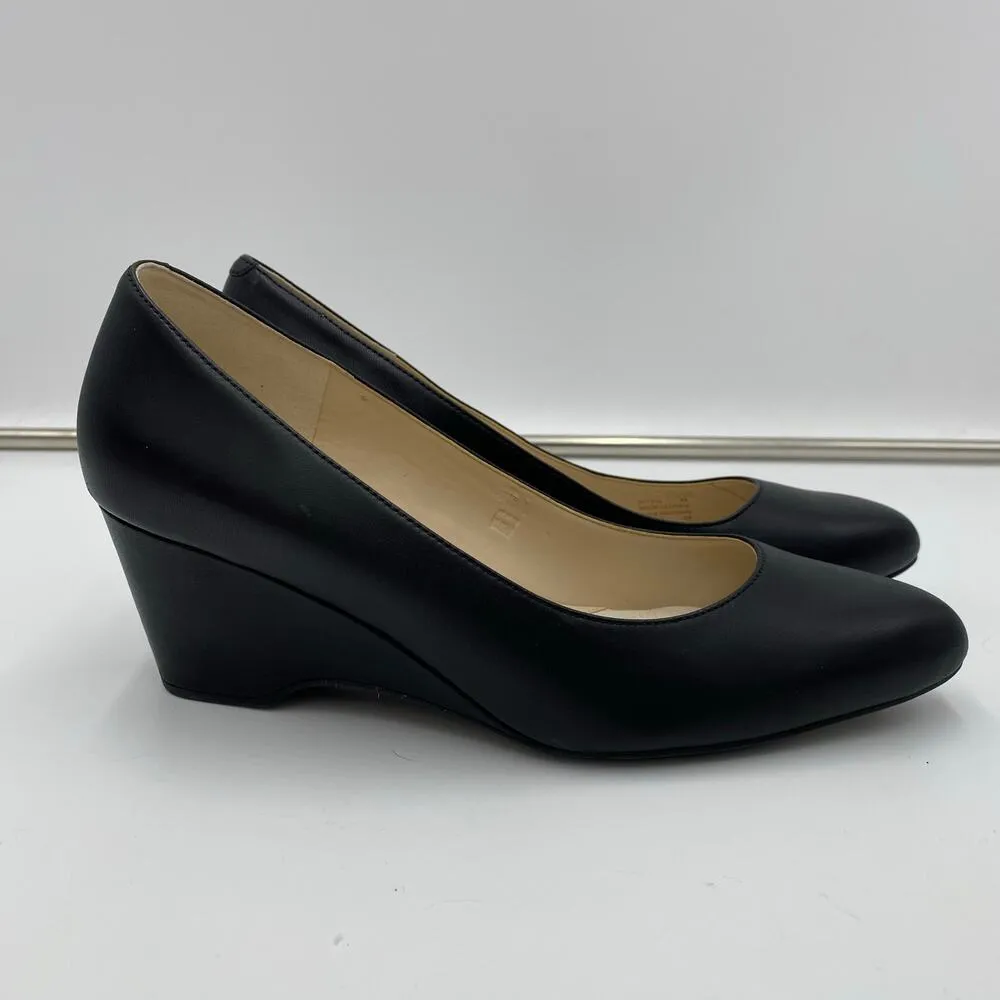 Cole Haan Women Black Leather Waterproof Marta Wedge Heel Size 9B - Image 3