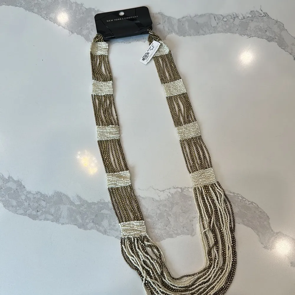 New York and Company Beaded Multi Layer Necklace - Image 2