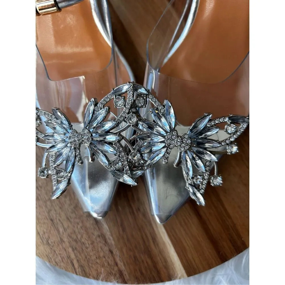 Butterfly Christal heels size 35 used size 4.5 women’s White - Image 6