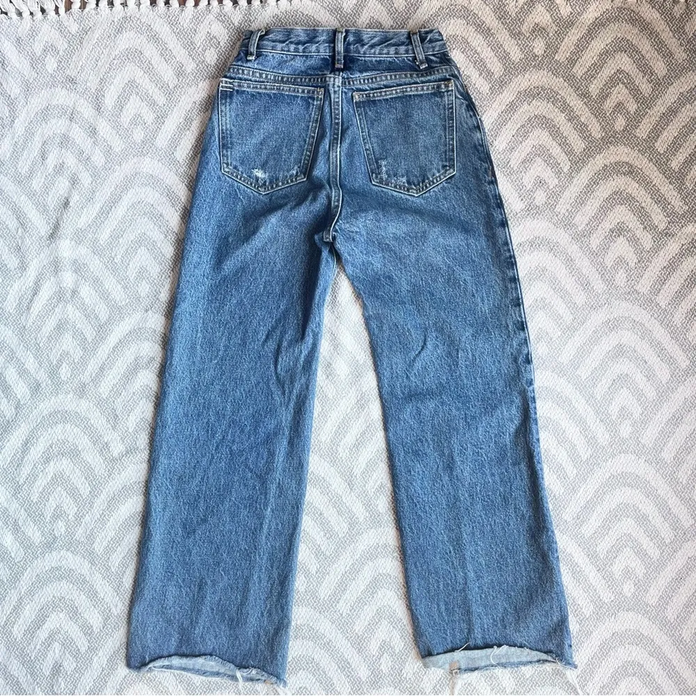 BDG // URBAN OUTFITTERS Vintage Wide Leg High Rise Button Fly Blue Jeans 24 - Image 4