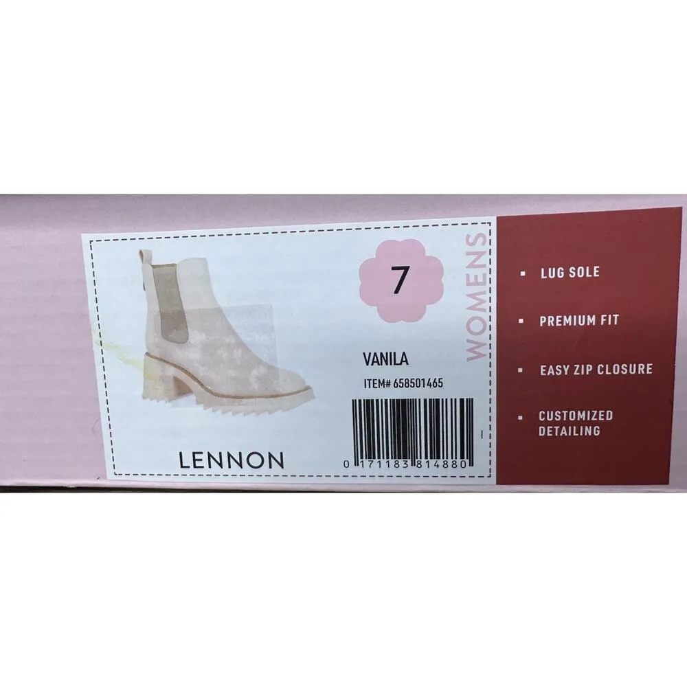 Sam & Libby Womens 7 Lennon Vanilla Ivory Lug Sole Side Zip Chelsea Boots NEW - Image 14