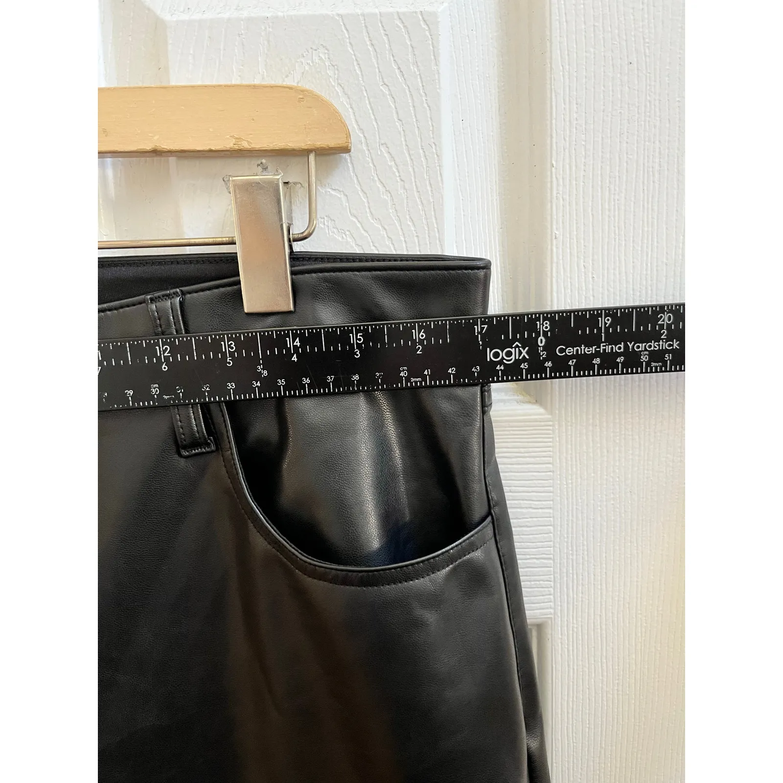 Abercrombie & Fitch Black Vegan Leather 90s Straight Ultra High Rise Pant 32/14 - Image 10