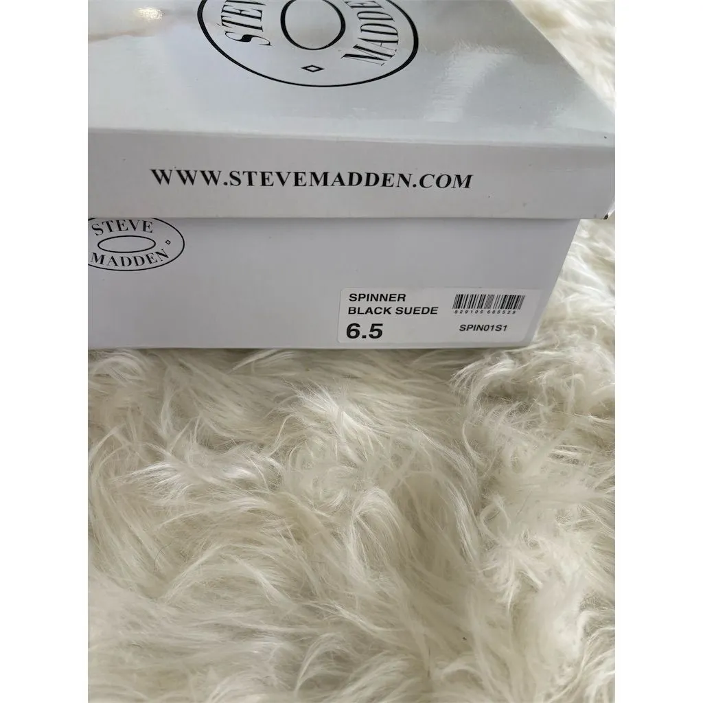 Steve Madden Women's‎ Spinner Platform Heel Black Suede Size 65 - Image 4