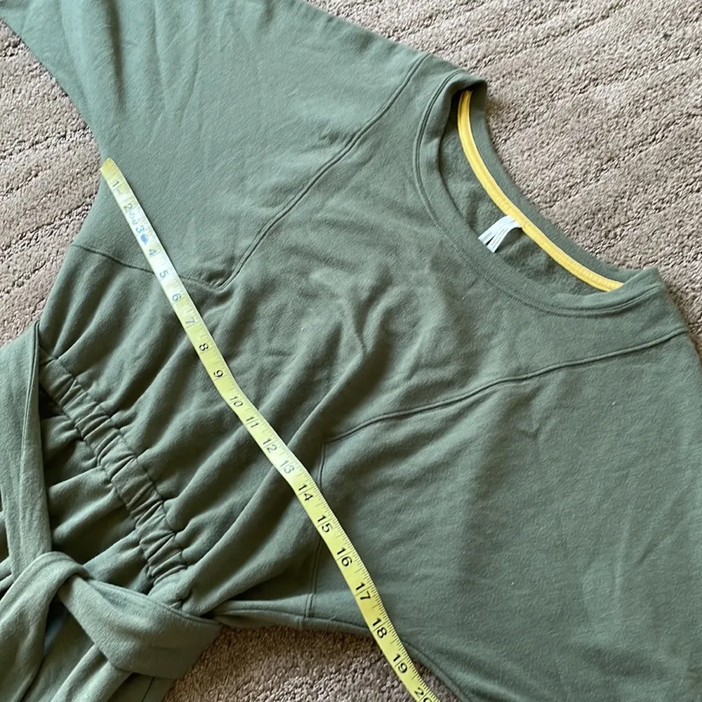 Anthropologie Thalia dolman sleeve green fleece midi dress - Image 5