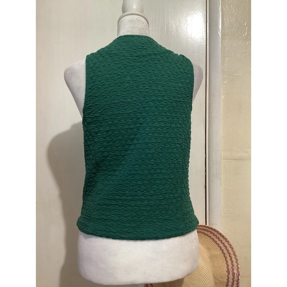 Porridge Aila Button Front Knit Green Vest Sleeveless S - Image 4