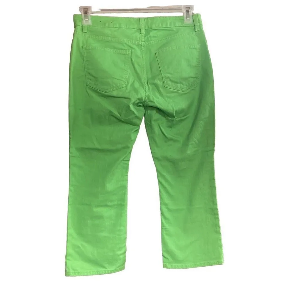 TALBOTS Women’s Cropped Capri Jeans Size 6P Inseam 21” Green‎ Signature Flare - Image 2
