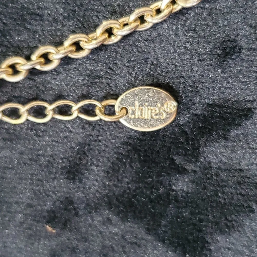 Claires Women Alloy Collar Choker Charm Long Tasse Necklace Jewelry Gold - Image 7