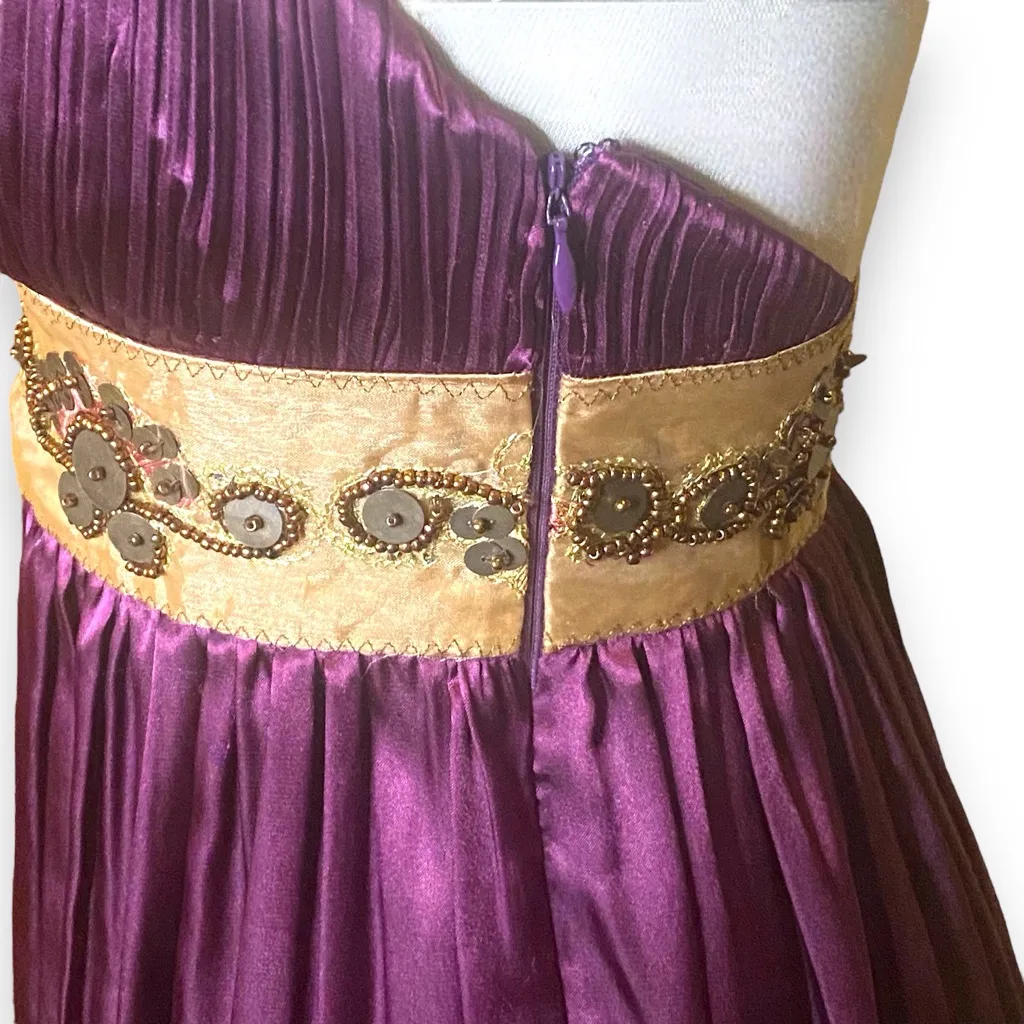 Lyndia by Lyndia Procanik Wine Satin Beaded Cocktail Dress Size 4 - Image 6