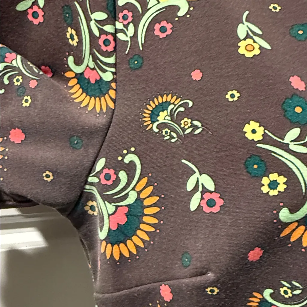 Matilda Jane Womens Maja Ponte Dress Brown Floral Short Sleeve Mini small - Image 4