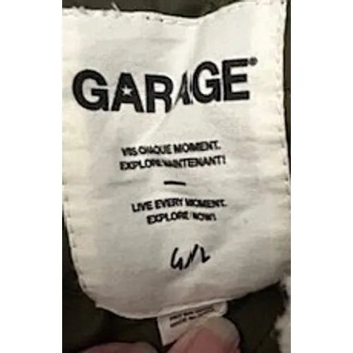 Garage L Olive Green‎ Utility Bomber Jacket Sherpa Collar Gorpcore Grunge Urban - Image 4