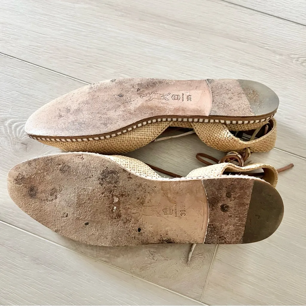 Marni Woven Ribbon Slipper Flats | Size EU 38.5 / US 8.5 Tan - Image 2