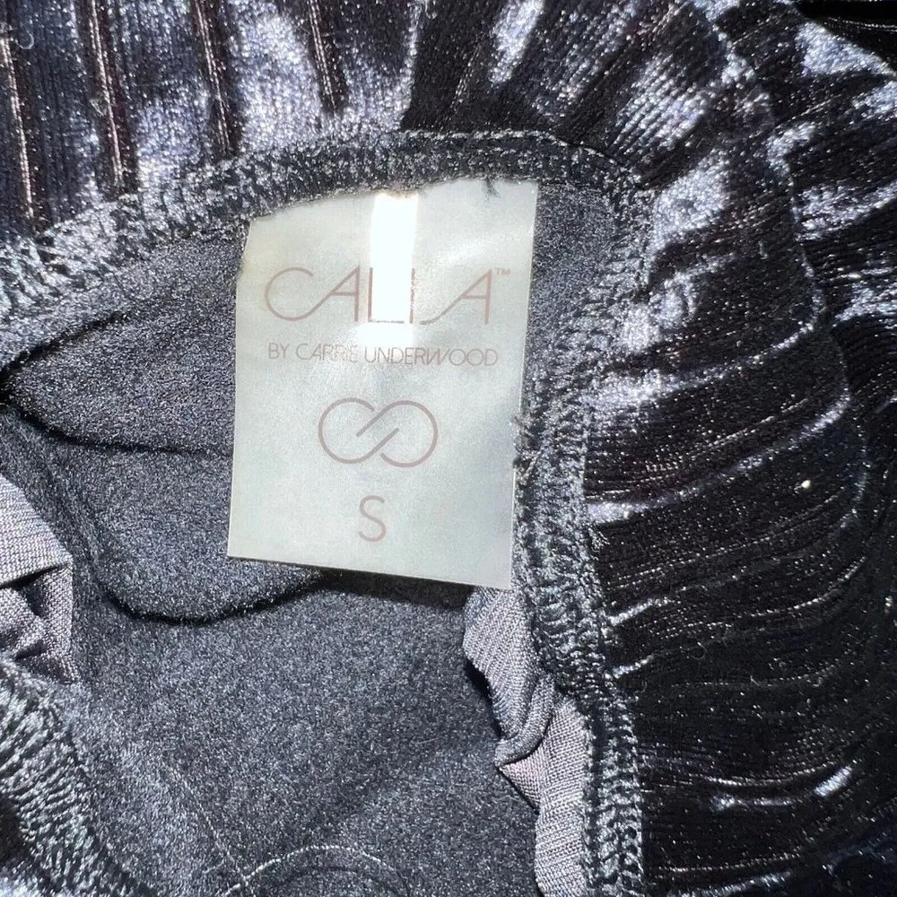 Calia By Carrie Underwood Womens Effortless Velvet Hoodie Sweatshirt SZ S Black - Image 3