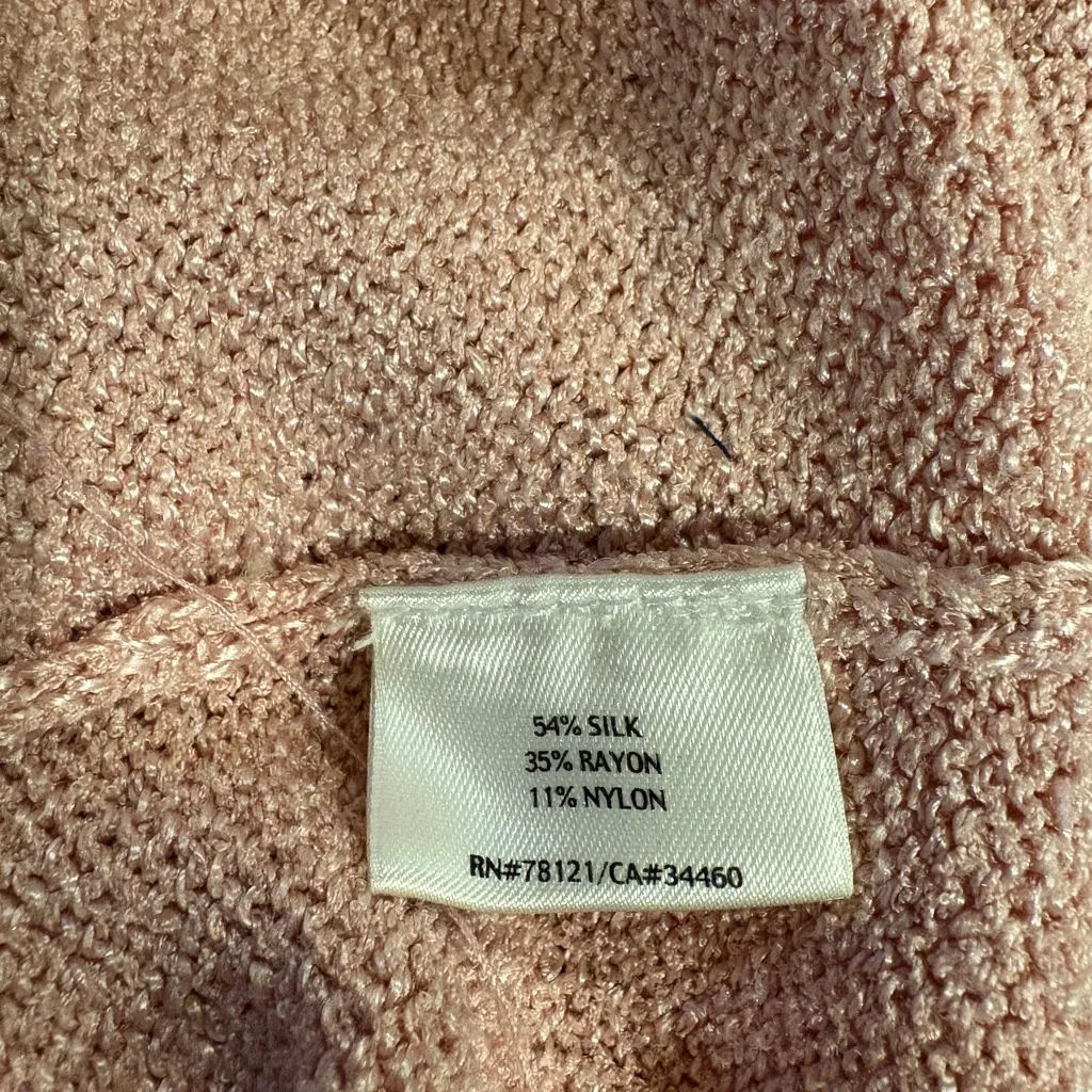 Eileen Fisher silk blend knit cardigan sweater powder pink sz M - Image 4