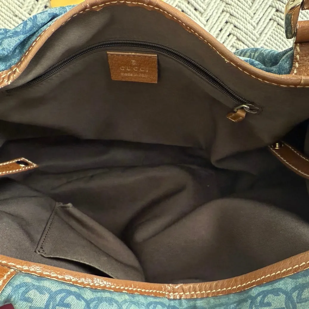 Gucci Denim Shoulder Bag - Image 7
