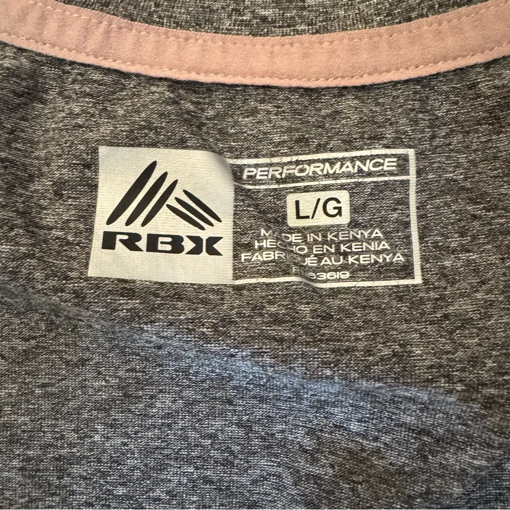RBX Performance, heathered grey active wear tee shirt, size L Gray Size L - Image 6