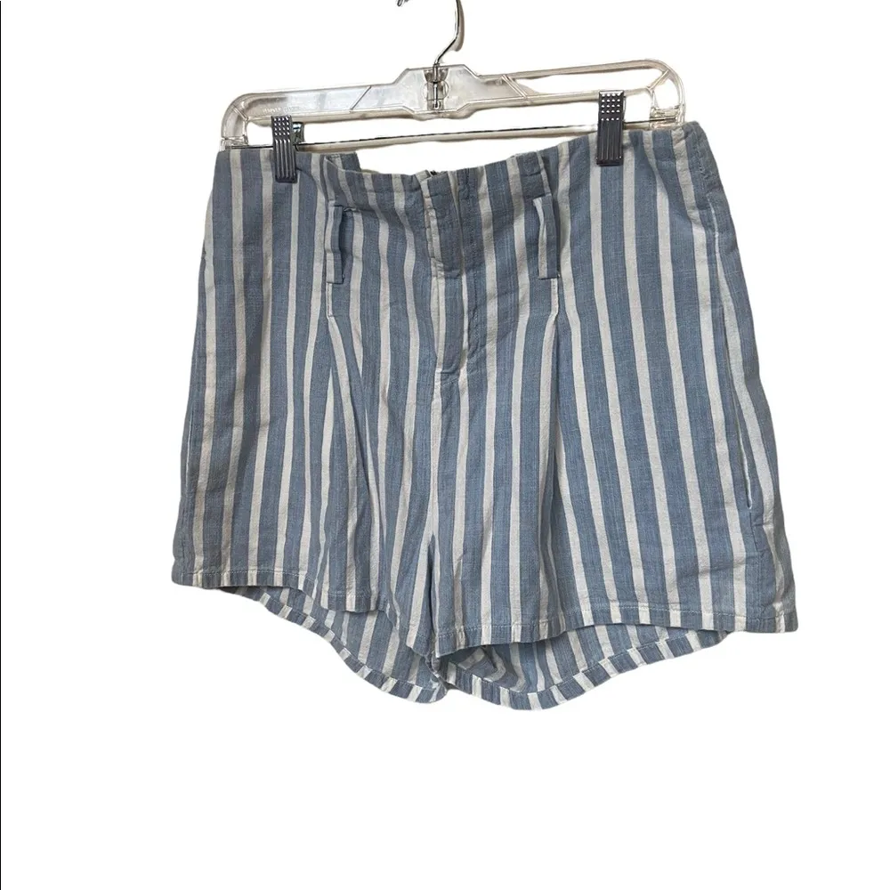 Frame Denim High Waist Blue & White Striped 100% Cotton Size 29 Shorts. - Image 3