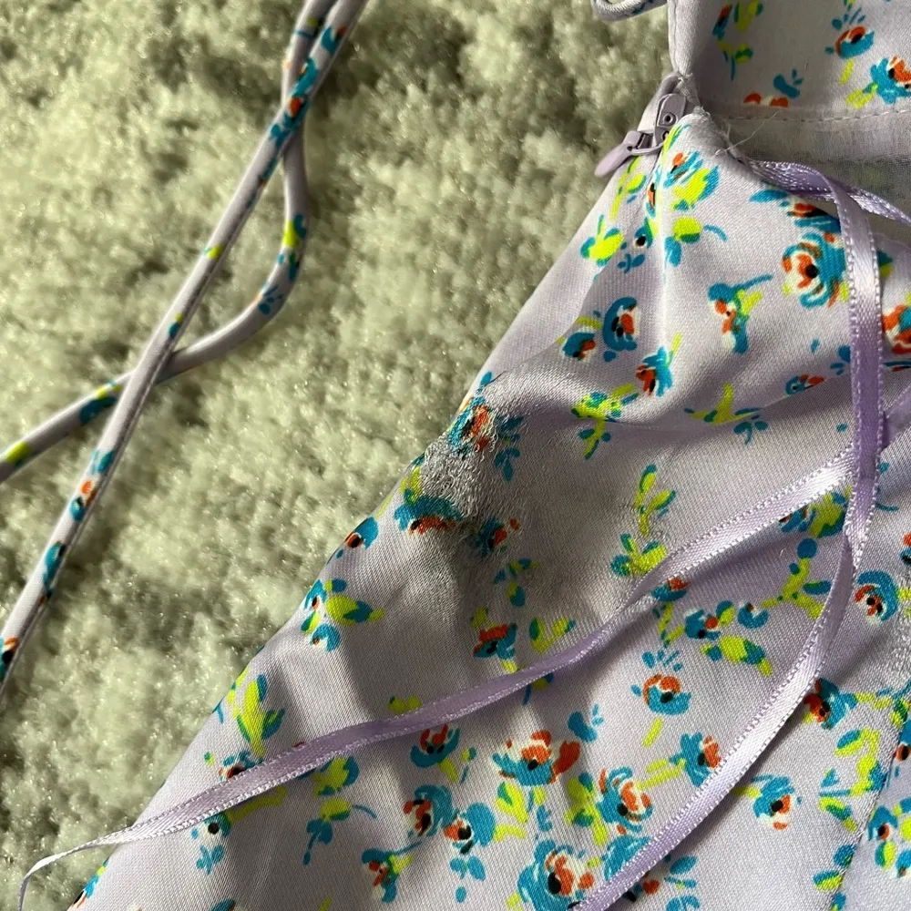 New Zara Floral Satin Dress - Image 11