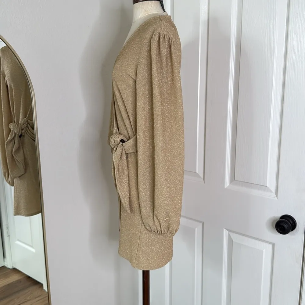 Beach Riot Dixie gold shimmer dress - Image 7