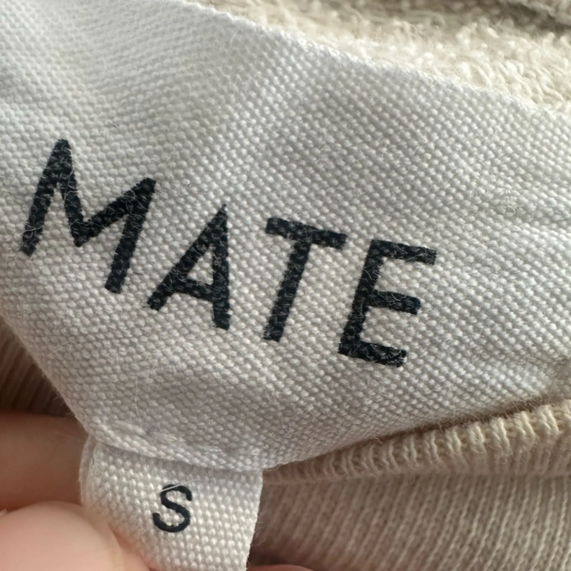 MATE the Label Organic Cotton Fleece Raglan Sweatshirt Cream Beige Small - Image 4