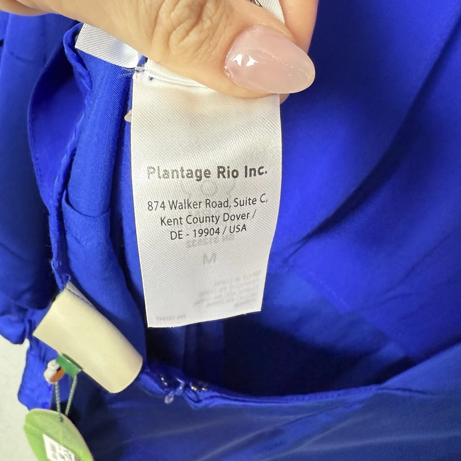 Farm Rio Mini Dress Bright Blue Open Back Ruffled Long Sleeve Women’s M - Image 14