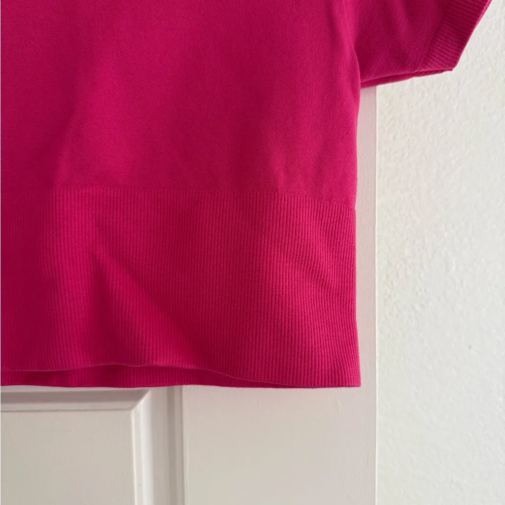 Aerie  Offline Pink Cropped Short Sleeve Workout Top - Image 2