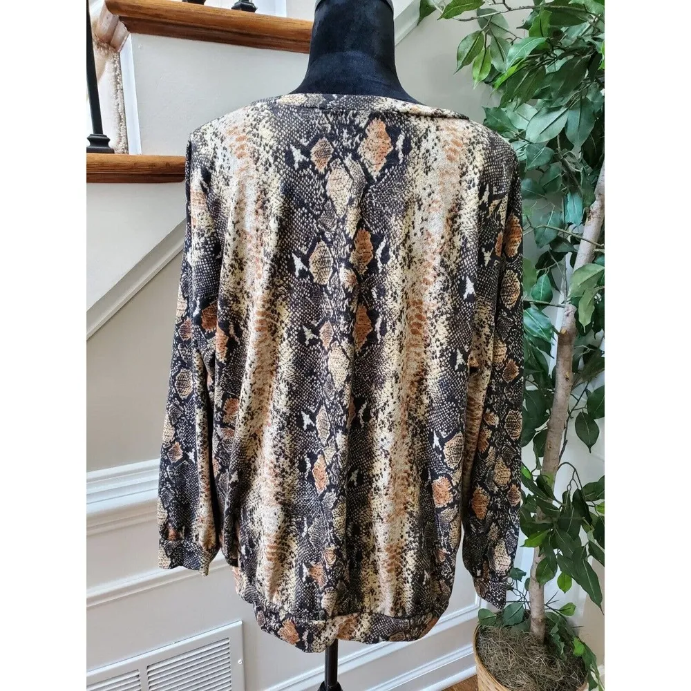 Ragdoll Women's Multicolor Polyester Long Sleeve Round Neck Pullover Blouse 2X - Image 7