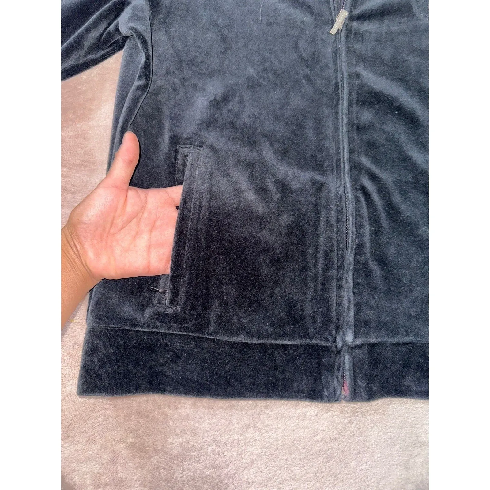 Ralph Lauren Women's Active Velvet Full Zip Jacket‎ Size Small - Image 3