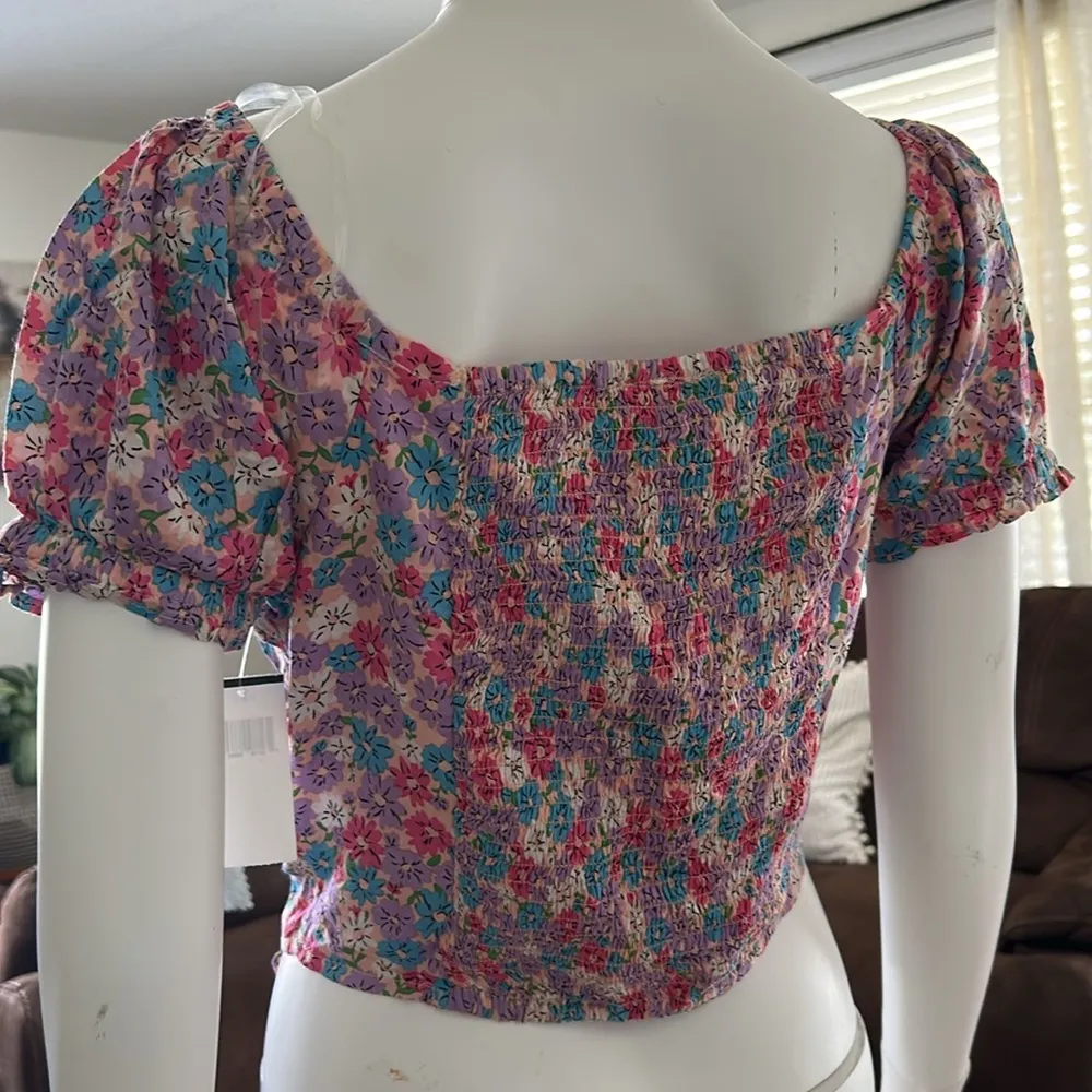 Floral Puff Sleeve Top - Image 2