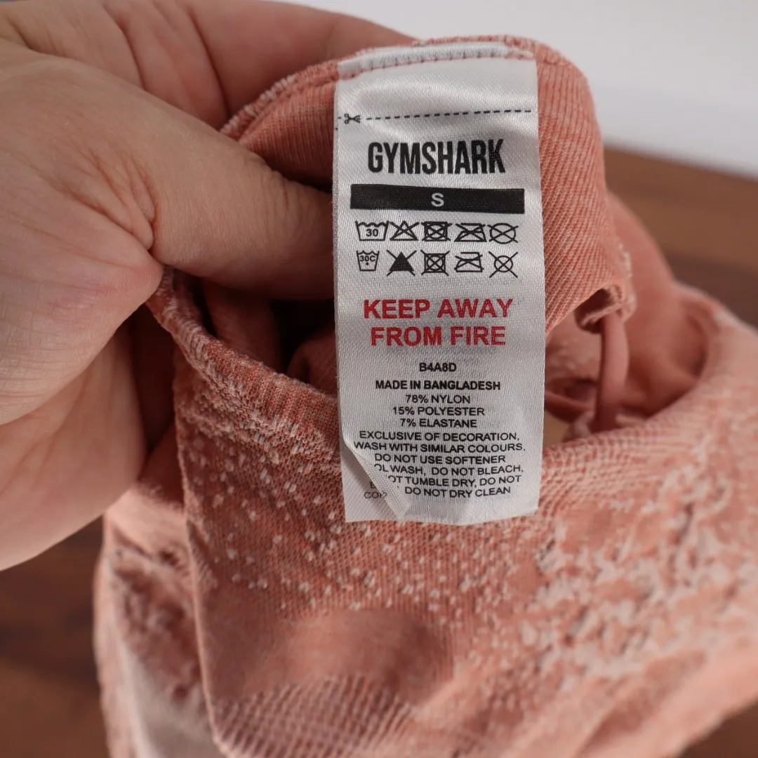 Gymshark Seamless Camo Sports Bra Coral Pink Size S Workout Athleisure - Image 3