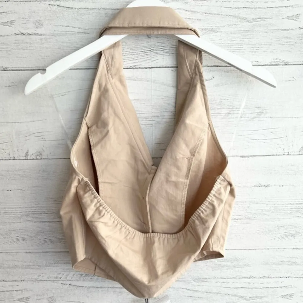 Know One Cares  Tan Halter Crop Top - Image 4