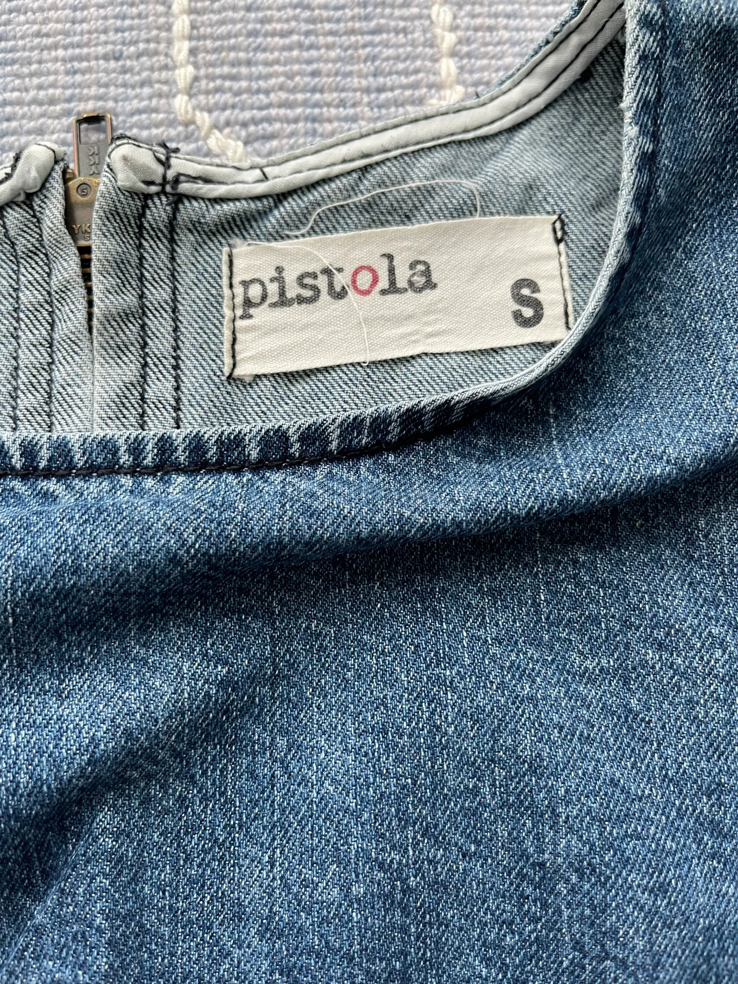 Womens Short Sleeve Gemma Denim Fray Dress Sz Small $118 - Image 4