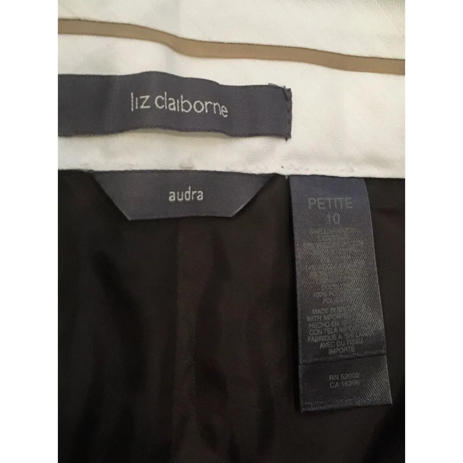 #12 Wool Blend Sz: 10 Petite Cropped Wide Leg Trousers by Liz Claiborne - Image 3