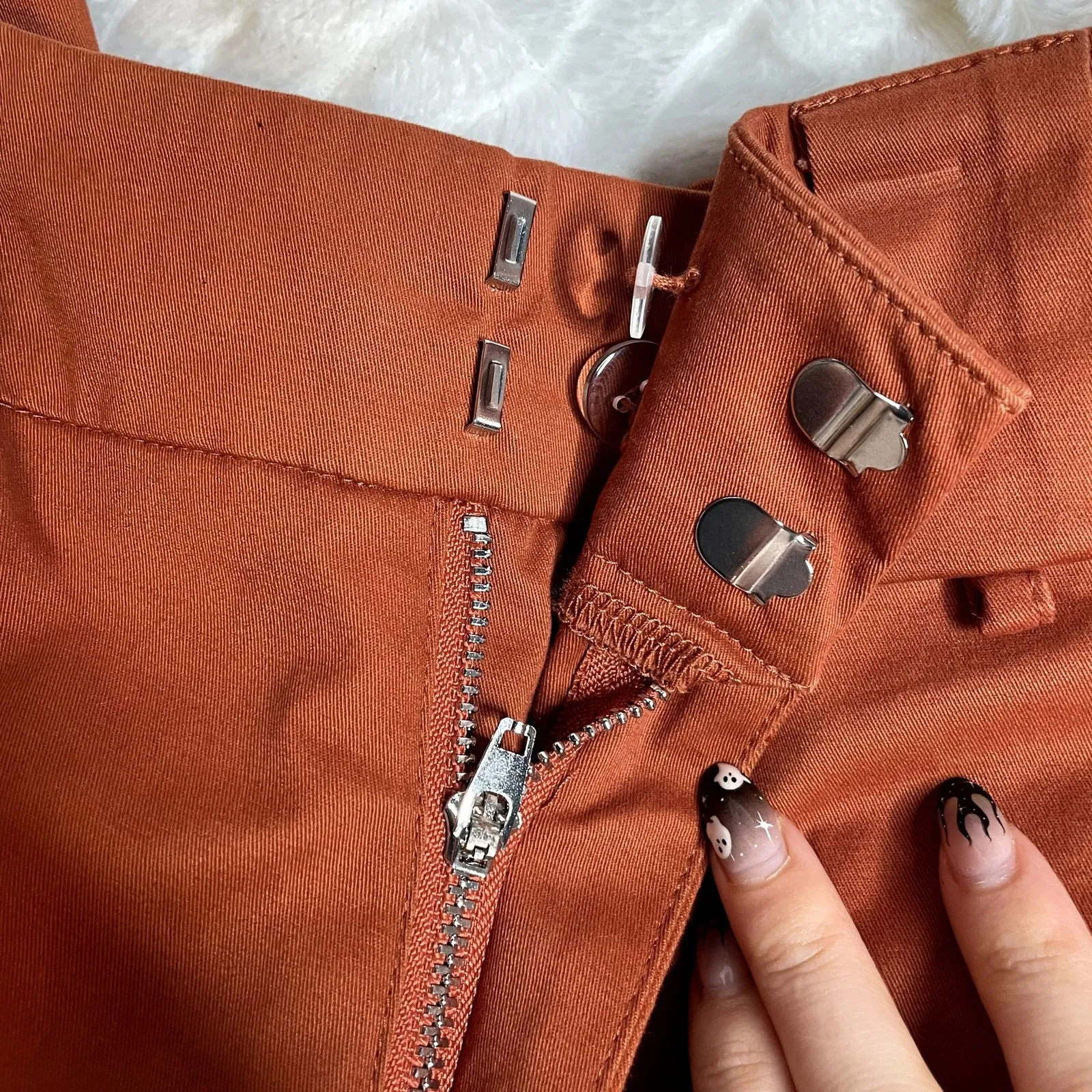 IAMGIA Orange Cargo Jogger Pants Pleated Small Trouser Office‎ Work - Image 6