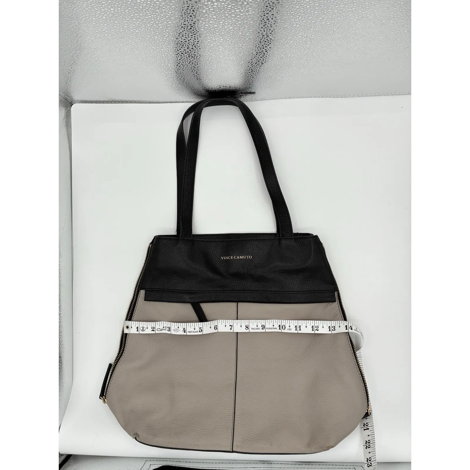 Vince Camuto‎ Julio Zipper Convertible Handbag  Colorblock Leather - Image 15