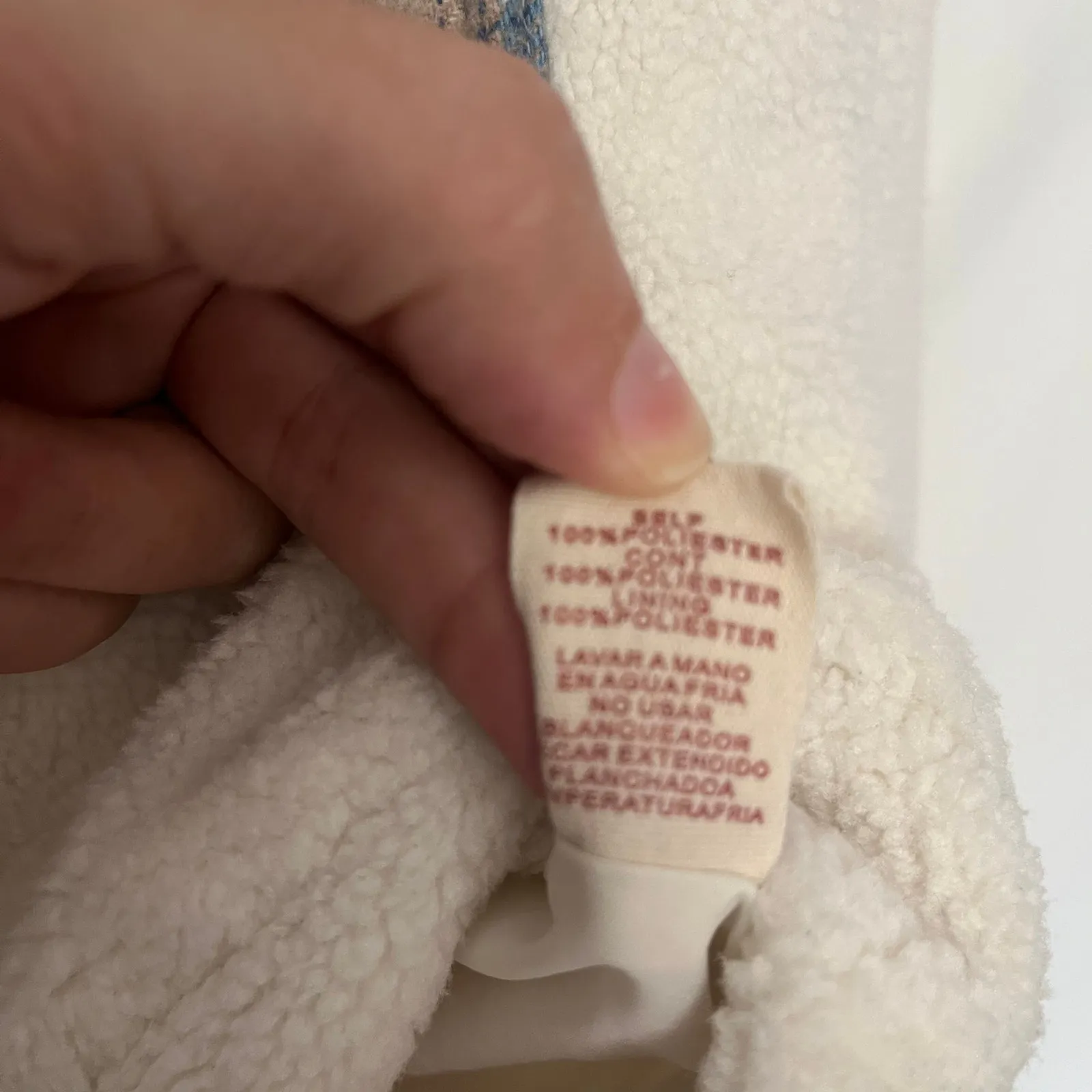 Hem Thread Sherpa Flannel Crop Womens Shacket Sz S Preppy Y2K Cottage Snap Cozy - Image 12