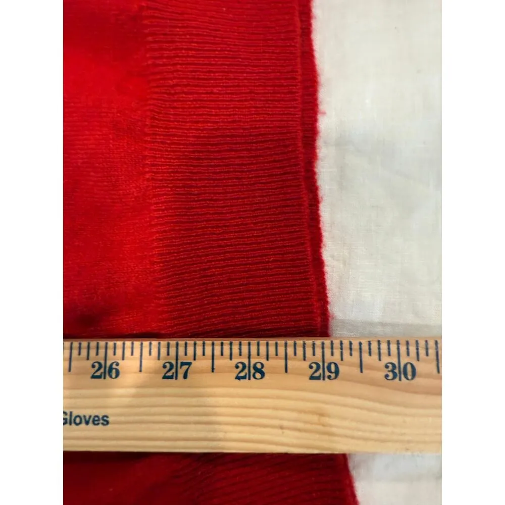 Jos. A. Bank Long Sleeve Crew Neck Pullover Cashmere Sweater Red Women's Large - Image 7