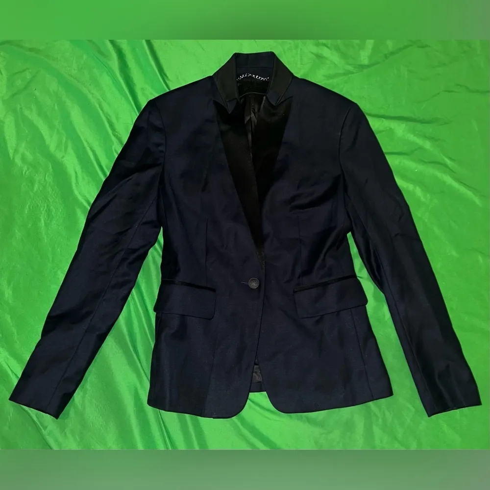 Rag & Bone Blue/ Black 100% Wool Blazer size 00 - Image 2
