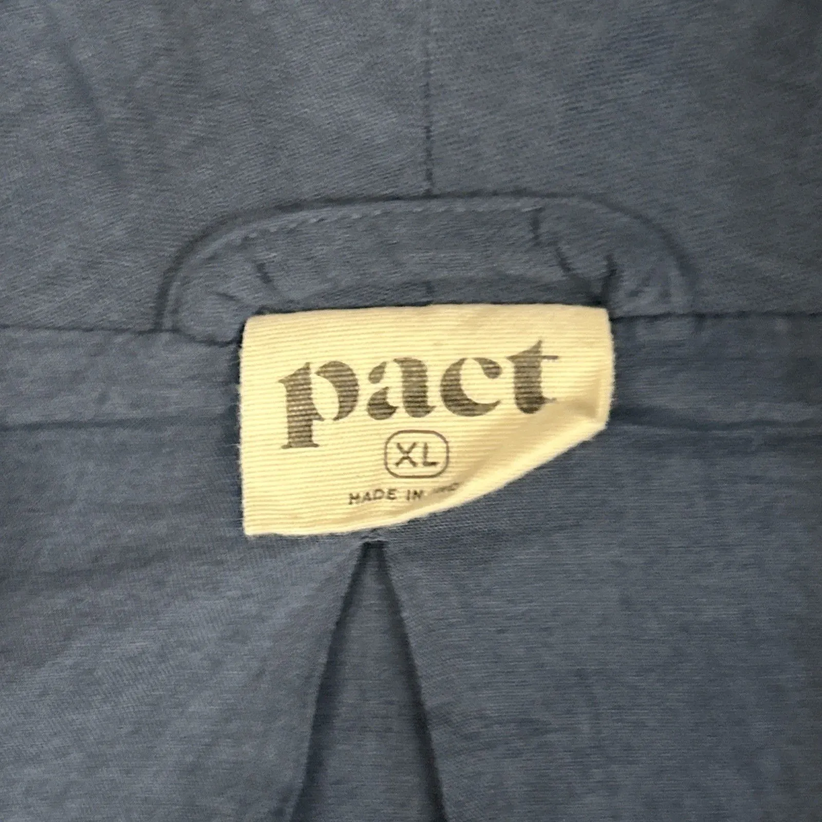 Pact Coastal Double Gauze Blazer Jacket Womens XL Blue One Button Pockets - Image 4