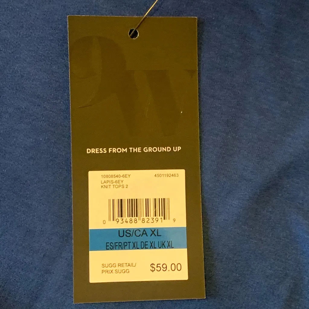 Nine West NWT Top XL Royal Blue Blouse Puff sleeve with Elastic Crewneck - Image 3