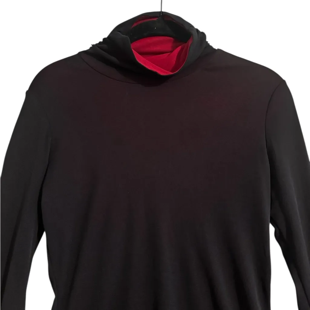 Womens Black Red Mesh Overlay Sheer Long Sleeve Top Vamp Goth Y2K Size Small - Image 6