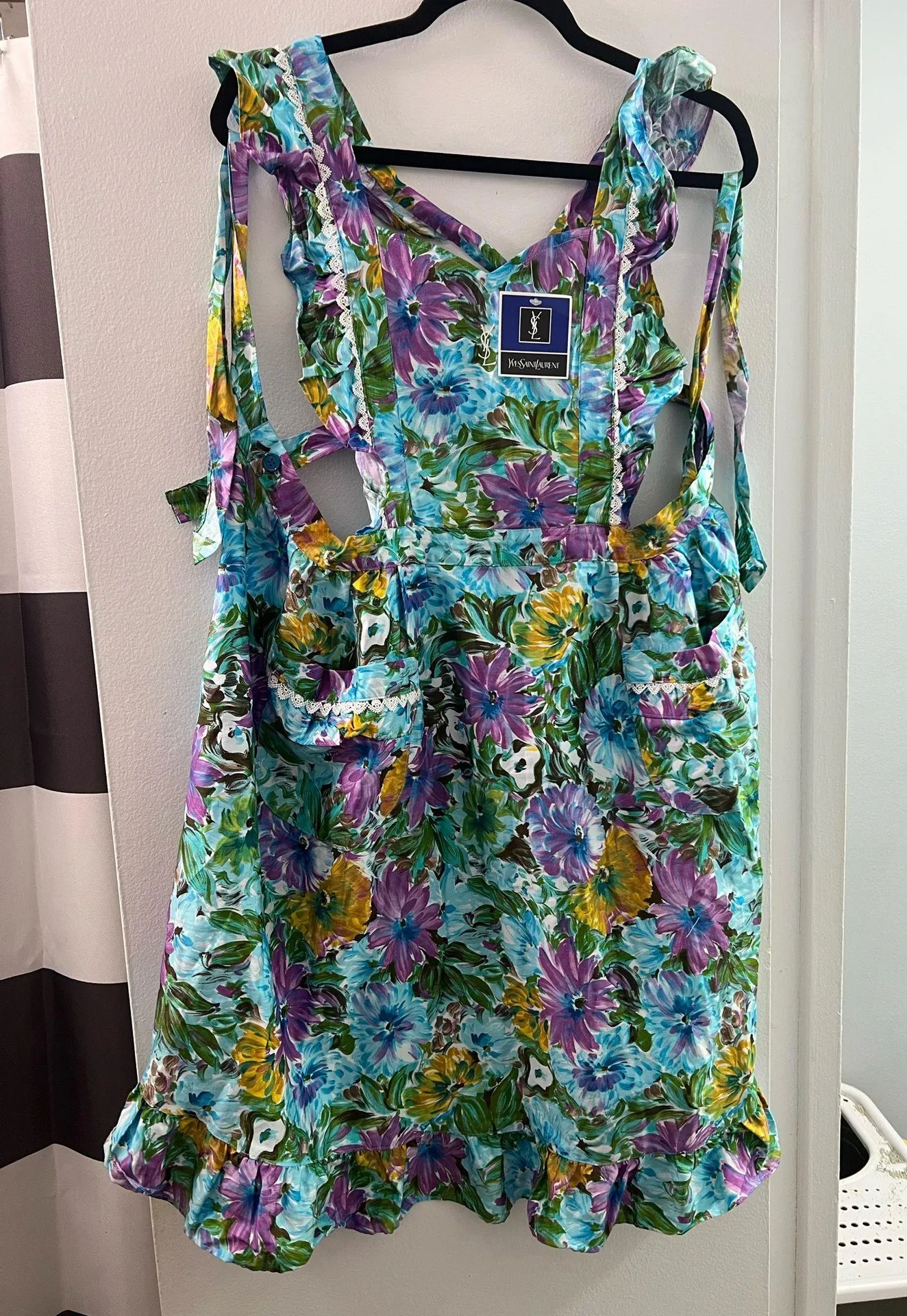 Yves Saint Laurent floral apron vintage - Image 3