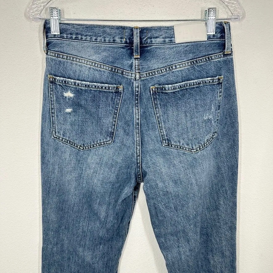 PISTOLA Distressed Boyfriend Jeans Exposed Button Fly Blue Size 28 - Image 6