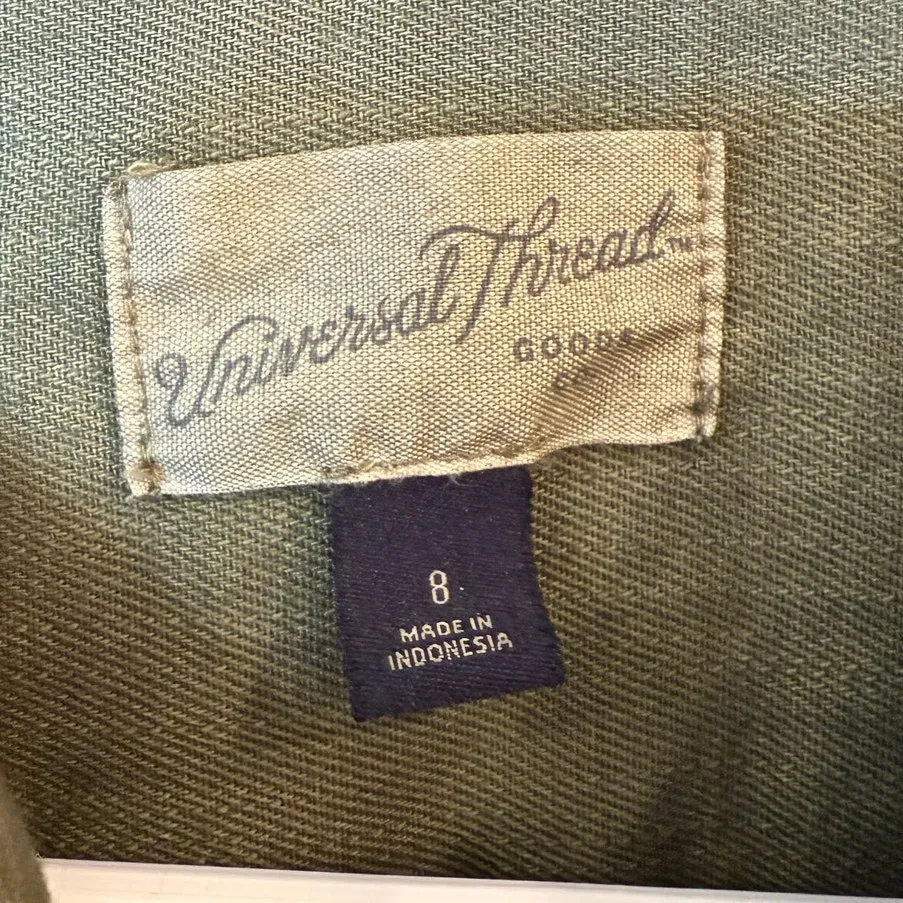 Universal Thread Waist Tie Straight Leg Pockets Jumpsuit Green Women's Size 8 - Image 9