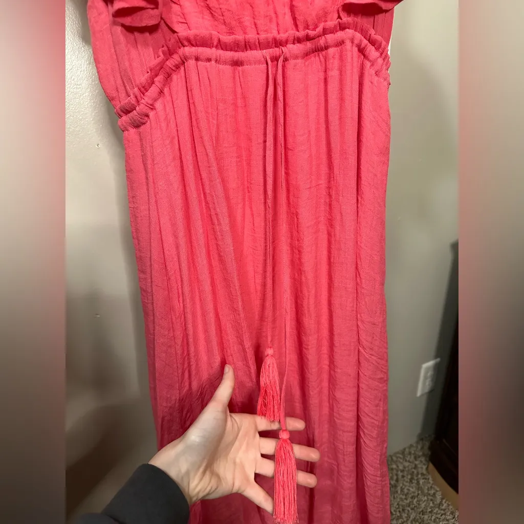 L Love Pink Short Sleeve Flowy Maxi Dress size small - Image 7