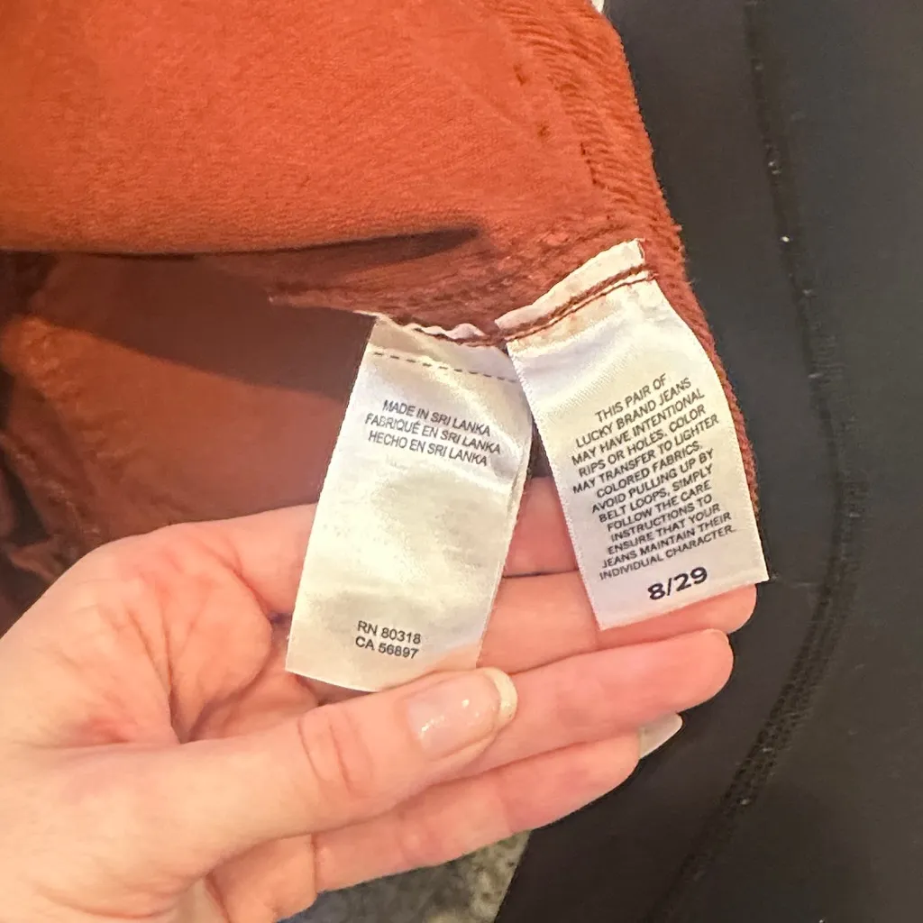 Rust Patch Pocketed Button Front Boot Cut Corduroy Pants - Image 7