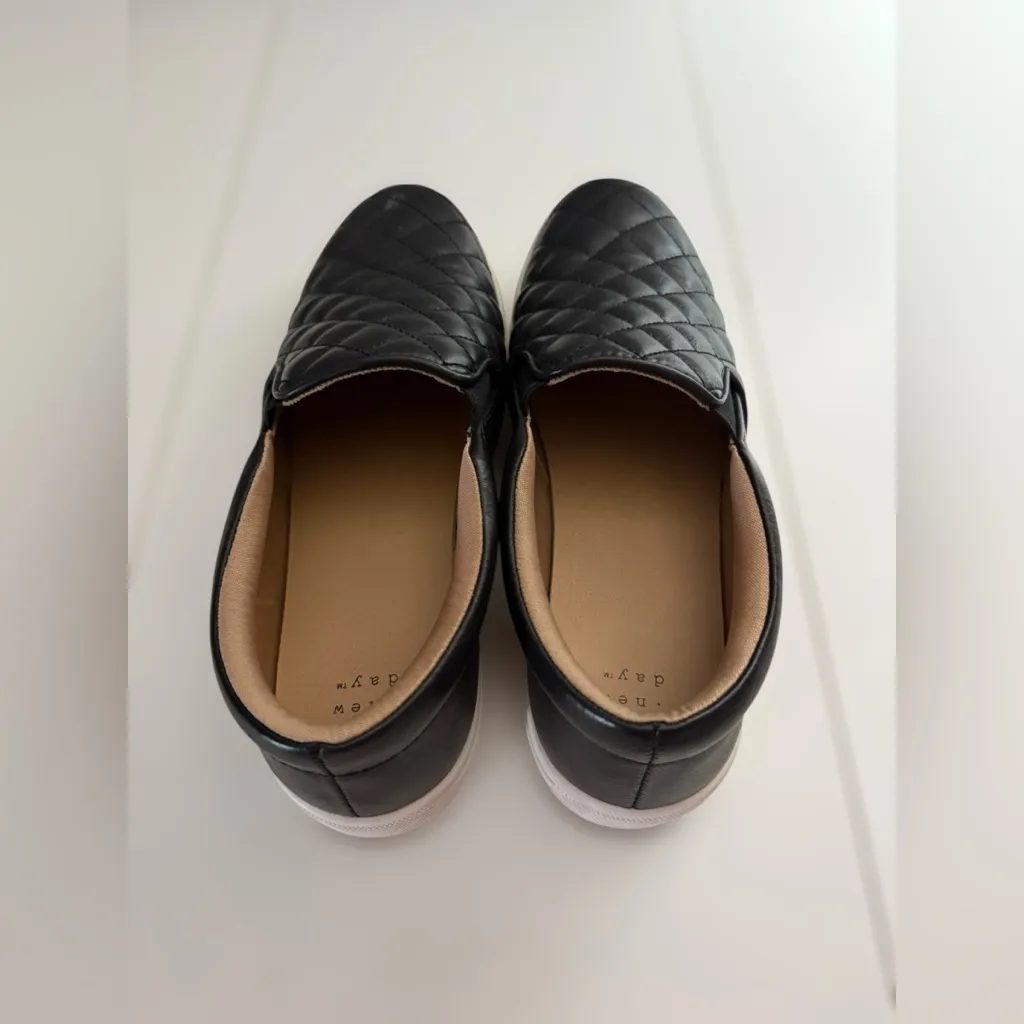 A New Day Black Quilted Slip-On Loafers - Image 4