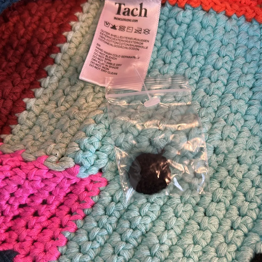 TACH Tini Multicolor Crochet Cardigan NWT Size Small Pink - Image 10