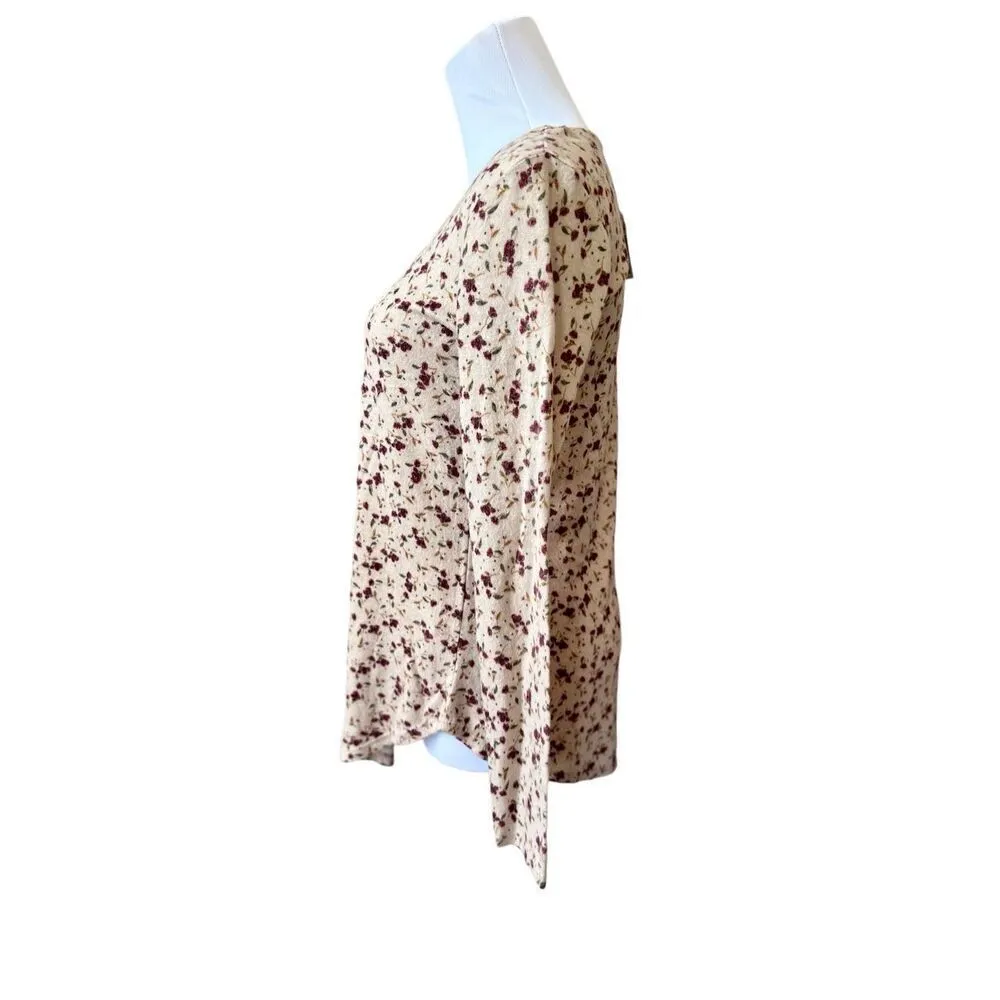 Maurices Prairie‎ Floral Soft Yellow Henley Knit Top SMALL Casual Coquette NWT - Image 2